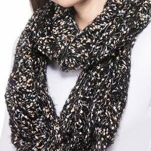 𝅺INC International Concepts Women's Black Popcorn Speckled Infinity Scarf-NWT
